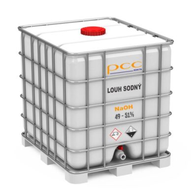 Louh sodný, hydroxid sodný (vodný roztok 49 - 51%), IBC kontejner 1200 kg  (KC-00004)