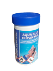 Aqua Blue triplex Mini Multifunkční  minitablety pro úpravu bazénové vody 1 kg - Aqua Blue Triplex 1kg je pomalu rozpustn tfunkn ppravek pro itn baznu ve form tablet. Obsahuje sloky pro dezinfekci, vyvlokovn a proti tvorb as.