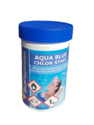 Aqua Blue Chlor Start - přípravek k rychlému zachlorování 1 kg - Rychle rozpustn chlorov chemie v podob granul, uren pro prvn zachlorovn baznu na zatku sezny, poppad pro rychlou dezinfekci baznov vody pi zven koncentraci, na co vak mnohem lpe poslou ok ppravek. Produkt obsahuje 55% aktivnho chloru.