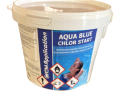 Aqua Blue Chlor Start - přípravek k rychlému zachlorování 3 kg - Rychle rozpustn chlorov chemie v podob granul, uren pro prvn zachlorovn baznu na zatku sezny, poppad pro rychlou dezinfekci baznov vody pi zven koncentraci, na co vak mnohem lpe poslou ok ppravek. Produkt obsahuje 55% aktivnho chloru.