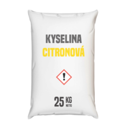 Distripark Kyselina citronová 25 kg - Kyselina citronová 25 kg - běžně používaná v potravinách - kódové označení E330 - jako regulátor kyselosti a současně jako složka prodlužující trvanlivost výrobků.

Není to konzervační látka, ale snížením pH zvyšuje trvanlivost části vitamínů a živin. Kyselina citronová je organická sloučenina ze skupiny hydroxykarbolových kyselin, získávaná chemickou syntézou nebo citronovou fermentací očištěného cukru nebo škrobového hydrolyzátu s pomocí plísňových kultur. Zmínky o jejím rakovinotvorném působení nenacházejí žádné potvrzení.

Kyselina citronová je dostupná v balení:
25 kg pytel
300 kg polopaleta
1000 kg paleta
