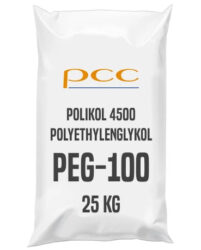 POLIkol 4500  - PEG-100 šupiny 25 kg - POLIkol 4500 (další název - Polyethylenglykol, též známý jako polyethylenoxid nebo polyoxyethylen, Polyethylene glycol 4500, PEG-100) ve formě šupin (vloček) patří do skupiny polyoxyethylenglykolů (PEG), jejichž průměrná molekulová hmotnost je 8000. Tento produkt tvoří voskové vločky, které mají barvu od bílé po světle žlutou. Bod tuhnutí výrobku je zhruba 55 °C. Produkt je volně rozpustný v ethyletheru, chloroformu, nízkoalkoholických alkoholech a ve vodě. 

Velká výhoda u PEGu ve formě vloček je snadné dávkování, skladování a absence nákladů spojených s ohřevem skladované nádrže.

Produkt je pouze na dotaz a celková cena, včetně dopravy, se kalkuluje individiuálně.  

Prodej ve 25kg pytlích.


