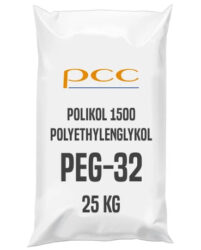 POLIkol 1500 -PEG-32 šupiny 25 kg - POLIkol 1500 (další název - Polyethylenglykol, též známý jako polyethylenoxid nebo polyoxyethylen, Polyethylene glycol 1500, PEG-32) ve formě šupin (vloček) patří do skupiny polyoxyethylenglykolů (PEG), jejichž průměrná molekulová hmotnost je 1500. Tento produkt tvoří voskové vločky, které mají barvu od bílé po světle žlutou. Bod tuhnutí výrobku je zhruba 45 °C. Produkt je volně rozpustný v ethyletheru, chloroformu, nízkoalkoholických alkoholech a ve vodě. 

Velká výhoda u PEGu ve formě vloček je snadné dávkování, skladování a absence nákladů spojených s ohřevem skladované nádrže.

Produkt je pouze na dotaz a celková cena, včetně dopravy, se kalkuluje individiuálně.  

Prodej ve 25kg pytlích.