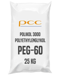 POLIkol 3000 - PEG-60 šupiny 25 kg - POLIkol 3000 (další název - Polyethylenglykol, též známý jako polyethylenoxid nebo polyoxyethylen, Polyethylene glycol 3000, PEG-60) ve formě šupin (vloček) patří do skupiny polyoxyethylenglykolů (PEG), jejichž průměrná molekulová hmotnost je 3000. Tento produkt tvoří voskové vločky, které mají barvu od bílé po světle žlutou. Bod tuhnutí výrobku je zhruba 55 °C. Produkt je volně rozpustný v ethyletheru, chloroformu, nízkoalkoholických alkoholech a ve vodě. 

Velká výhoda u PEGu ve formě vloček je snadné dávkování, skladování a absenci nákladů spojených s ohřevem skladované nádrže.

Produkt je pouze na dotaz a celková cena, včetně dopravy, se kalkuluje individiuálně.  

Prodej ve 25kg pytlích.



